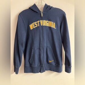 West Virginia University/WVU Zip Hoodie, Large (Youth), Navy Blue/Gold, Nike